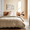 Conjunto de roupa de cama em gaze de algodão bege