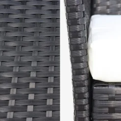 Conjunto de sofá de jardim em resina trançada, 4 lugares