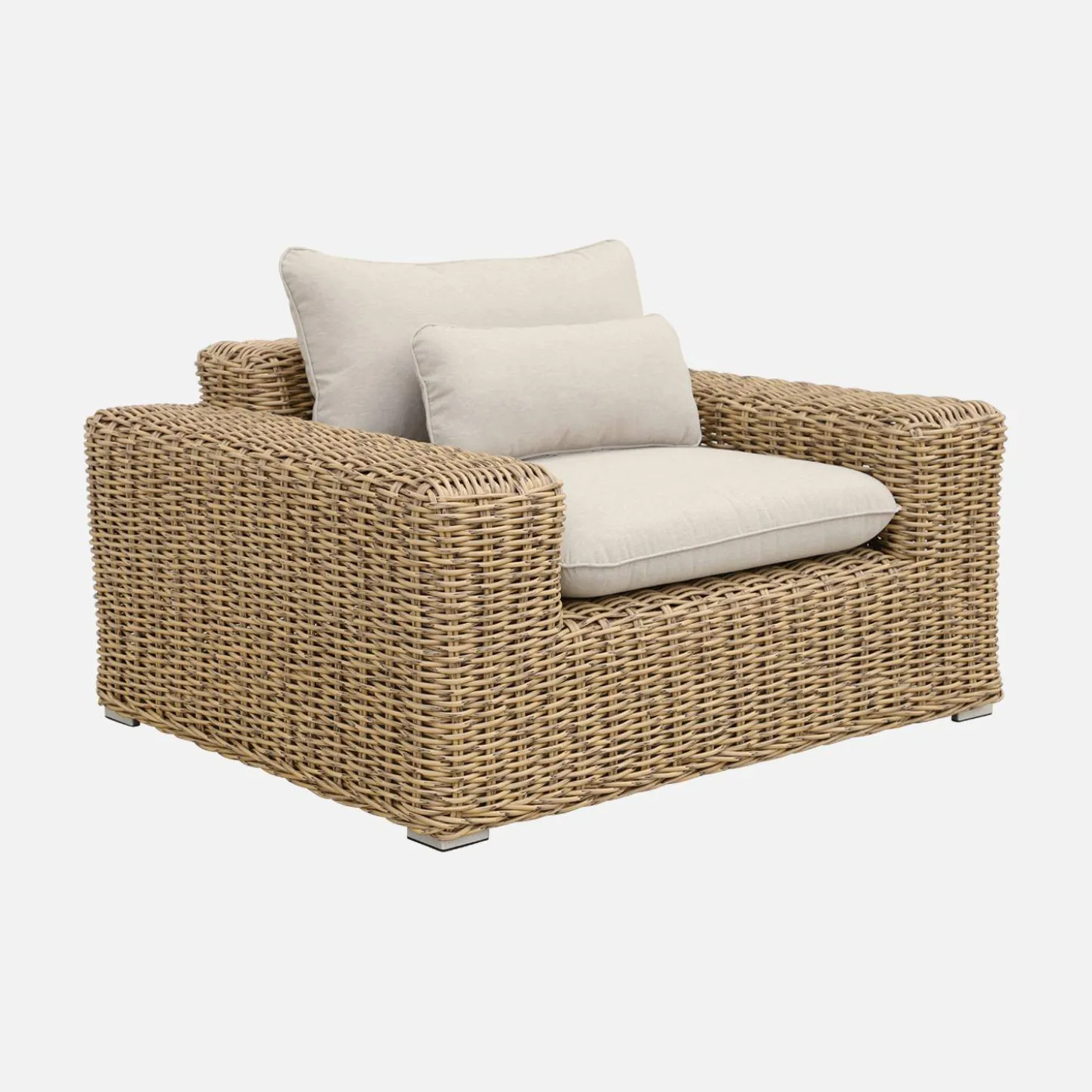 Conjunto extra grande de mobiliário de jardim em resina, 4 lugares
