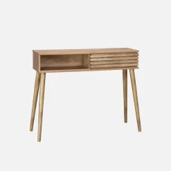 Consola escandinava com efeito de madeira, 100cm