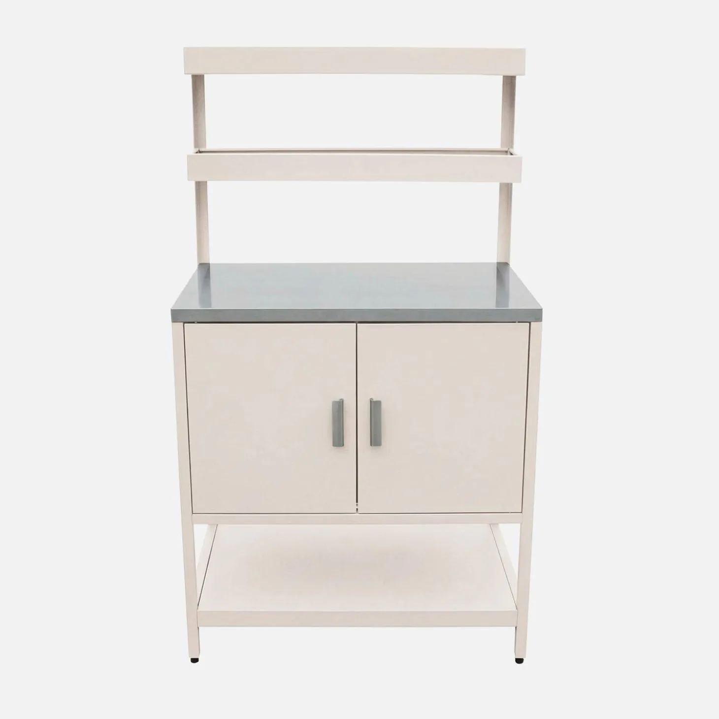 Cozinha de exterior em aço com 2 prateleiras suspensas e 2 portas, 80cm