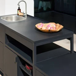 Cozinha exterior de 3 módulos em aço inoxidável