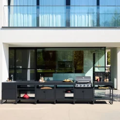 Cozinha exterior de 6 módulos em aço inoxidável