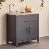 Cozinha exterior em aço com lava-loiça, 80cm