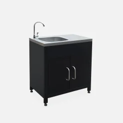 Cozinha exterior em aço com lava-loiça, 80cm
