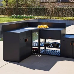 Cozinha exterior em aço com 6 módulos