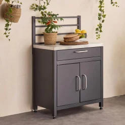 Cozinha exterior em aço 1 gaveta e 2 portas, 80cm