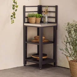 Cozinha exterior em aço 2 prateleiras, 48.5cm