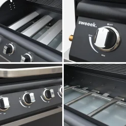 Cozinha exterior 5 módulos com churrasqueira a gás de 4 queimadores