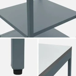 Cozinha externa de aço com 2 prateleiras, 49cm