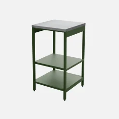 Cozinha externa de aço com 2 prateleiras, 49cm