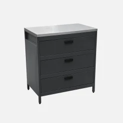 Cozinha externa em aço com 3 gavetas, 80cm