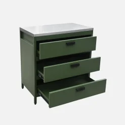 Cozinha externa em aço com 3 gavetas, 80cm