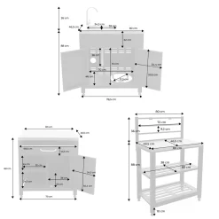 Cozinha externa 6 módulos aço inoxidável