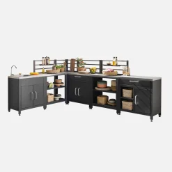 Cozinha externa 6 módulos aço inoxidável