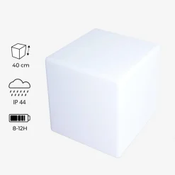 Cubo de luz LED com bateria, interior/exterior