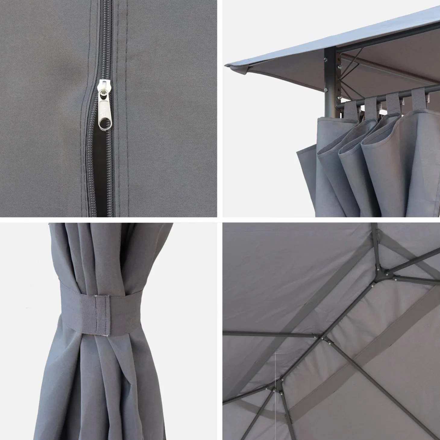 Dossel e cortinas para gazebo, Divio 3x4m