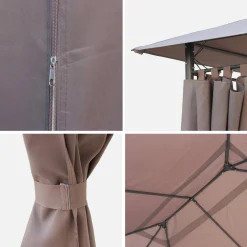 Dossel e cortinas para gazebo, Divio 3x4m