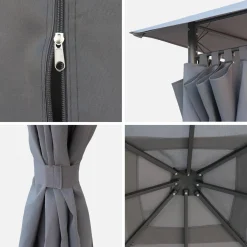 Dossel e cortinas para o caramanchão, Elusa 3x3m