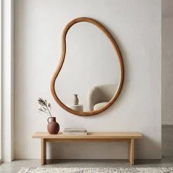 Espelho de madeira de abeto, 85cm