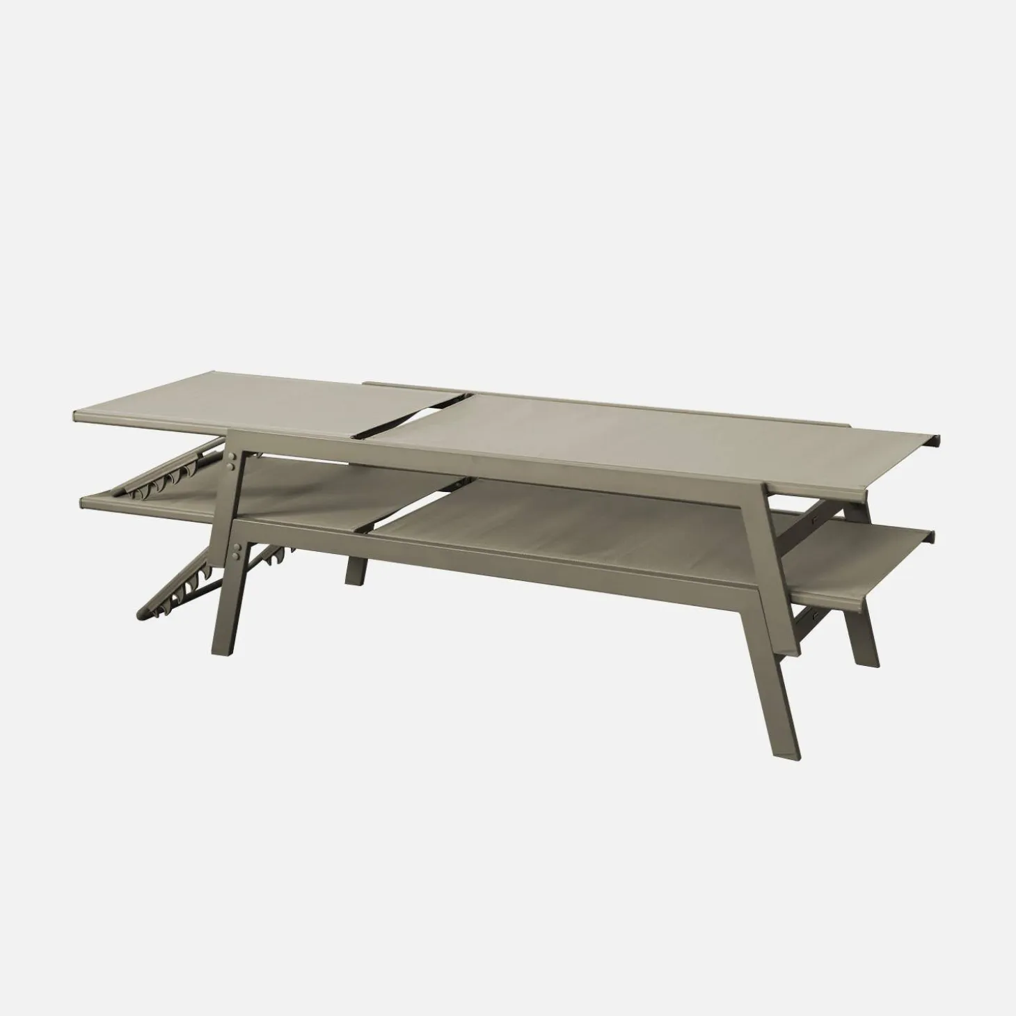 Espreguiçadeira de aço multi posições, conjunto de 2