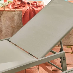 Espreguiçadeira de aço multi posições, conjunto de 2