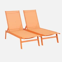 Espreguiçadeira de aço multi posições, conjunto de 2