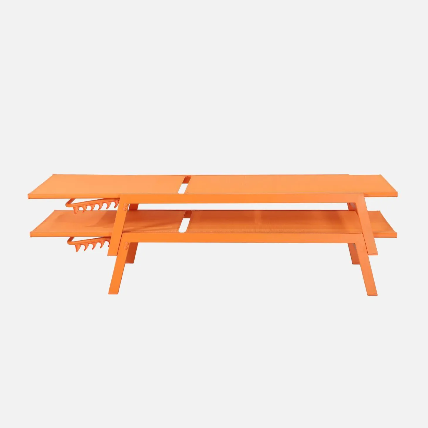 Espreguiçadeira de aço multi posições, conjunto de 2