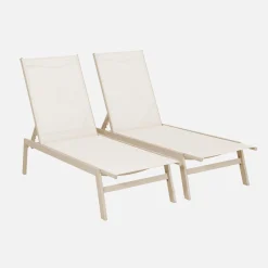 Espreguiçadeira de aço multi posições, conjunto de 2