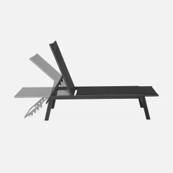 Espreguiçadeira de aço multi posições, conjunto de 2