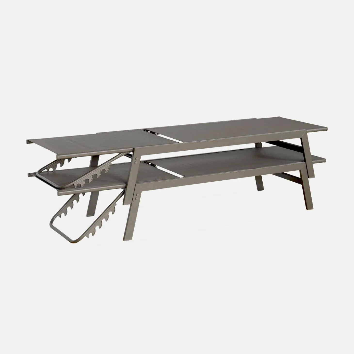 Espreguiçadeira de aço multi posições, conjunto de 2