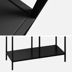 Estante assimétrica de 6 níveis em metal preto
