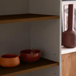 Estante, biblioteca de metal e decoração de madeira com 6 níveis