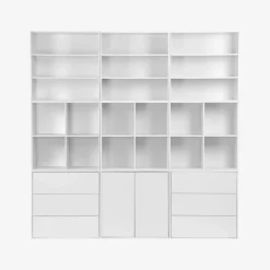 Estante, biblioteca, módulo de armazenamento de 3 prateleiras