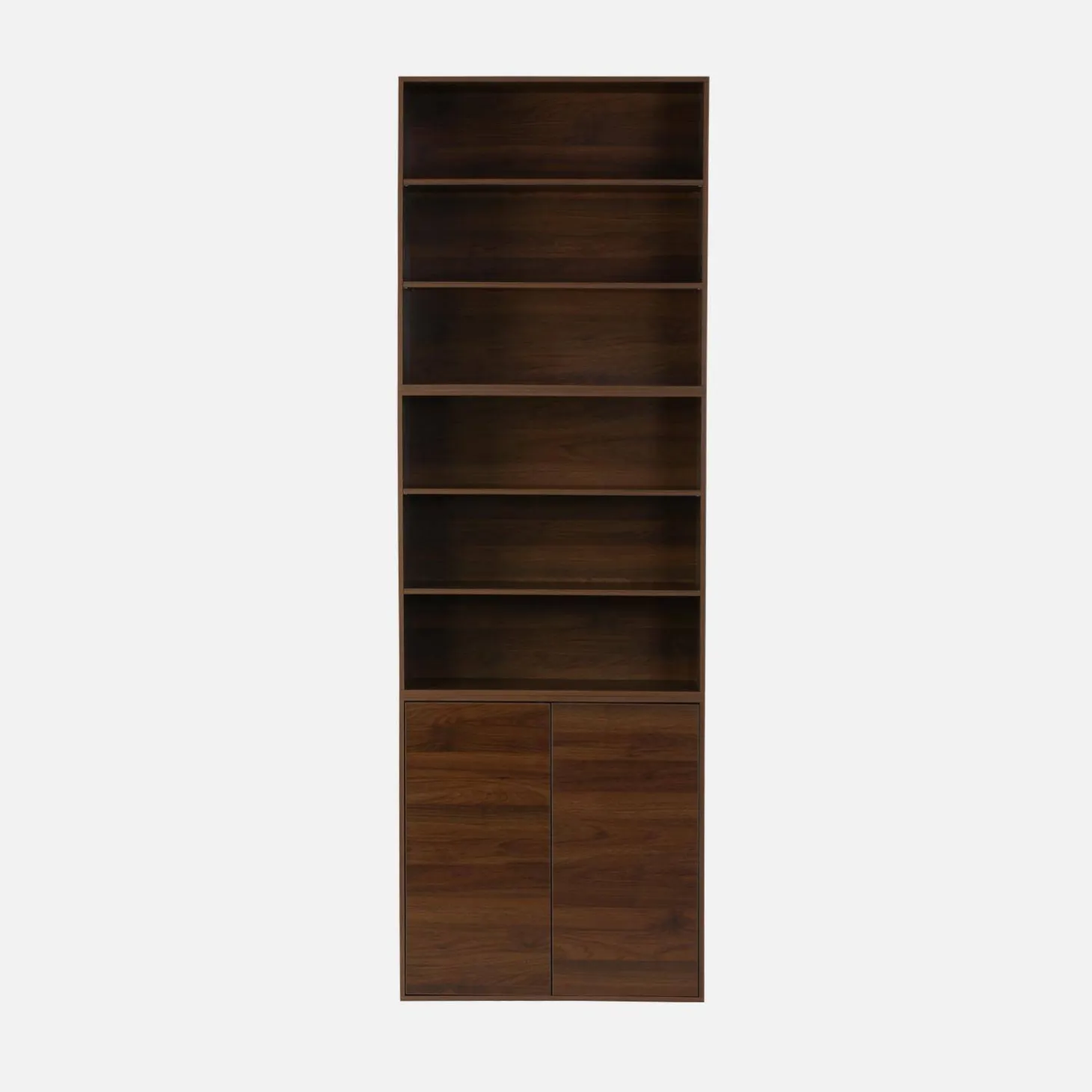 Estante, biblioteca modulável decoração madeira, 2 portas e 5 prateleiras