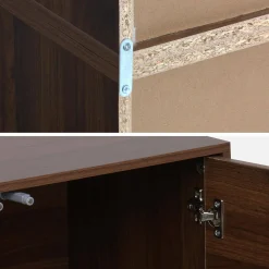 Estante, biblioteca modulável decoração madeira, 2 portas e 5 prateleiras