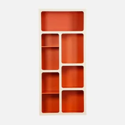 Estante de biblioteca orgânica decoração madeira bicolor 8 compartimentos