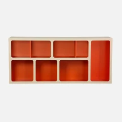 Estante de biblioteca orgânica decoração madeira bicolor 8 compartimentos