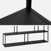 Estante de metal preto em forma de escada, 4 níveis