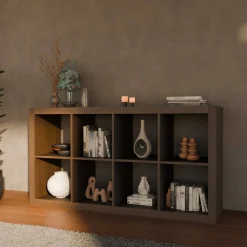 Estante de 4 níveis com 8 compartimentos