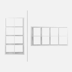 Estante de 4 níveis com 8 compartimentos