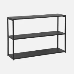 Estante industrial em metal preto, 3 prateleiras, 120cm