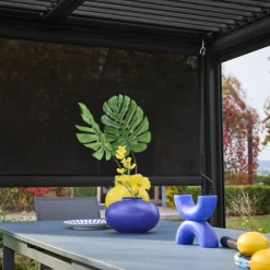 Estore lateral de enrolar em alumínio e textilene para pérgola bioclimática, 3m