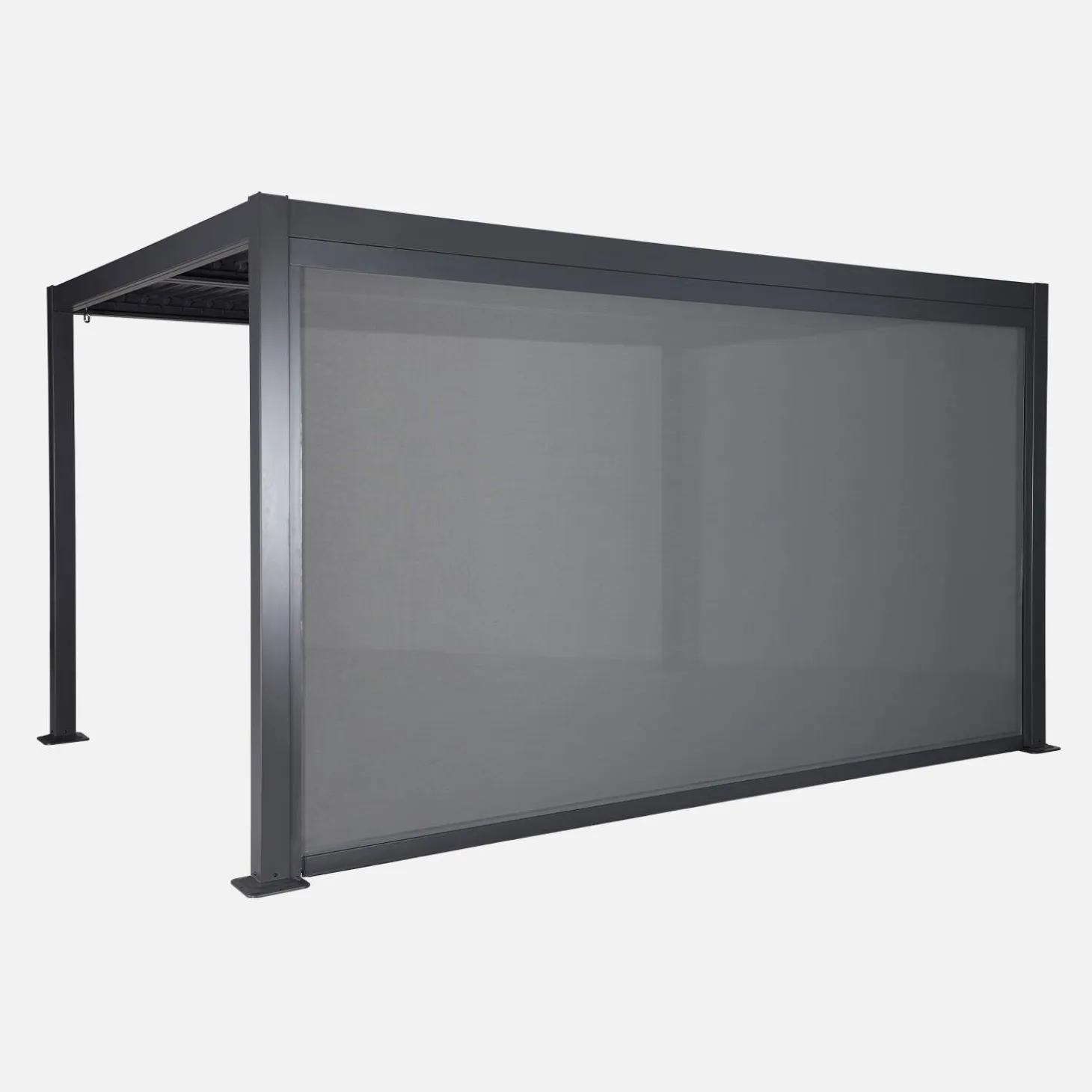 Estore lateral de enrolar em alumínio e textilene para pérgola bioclimática, 4m