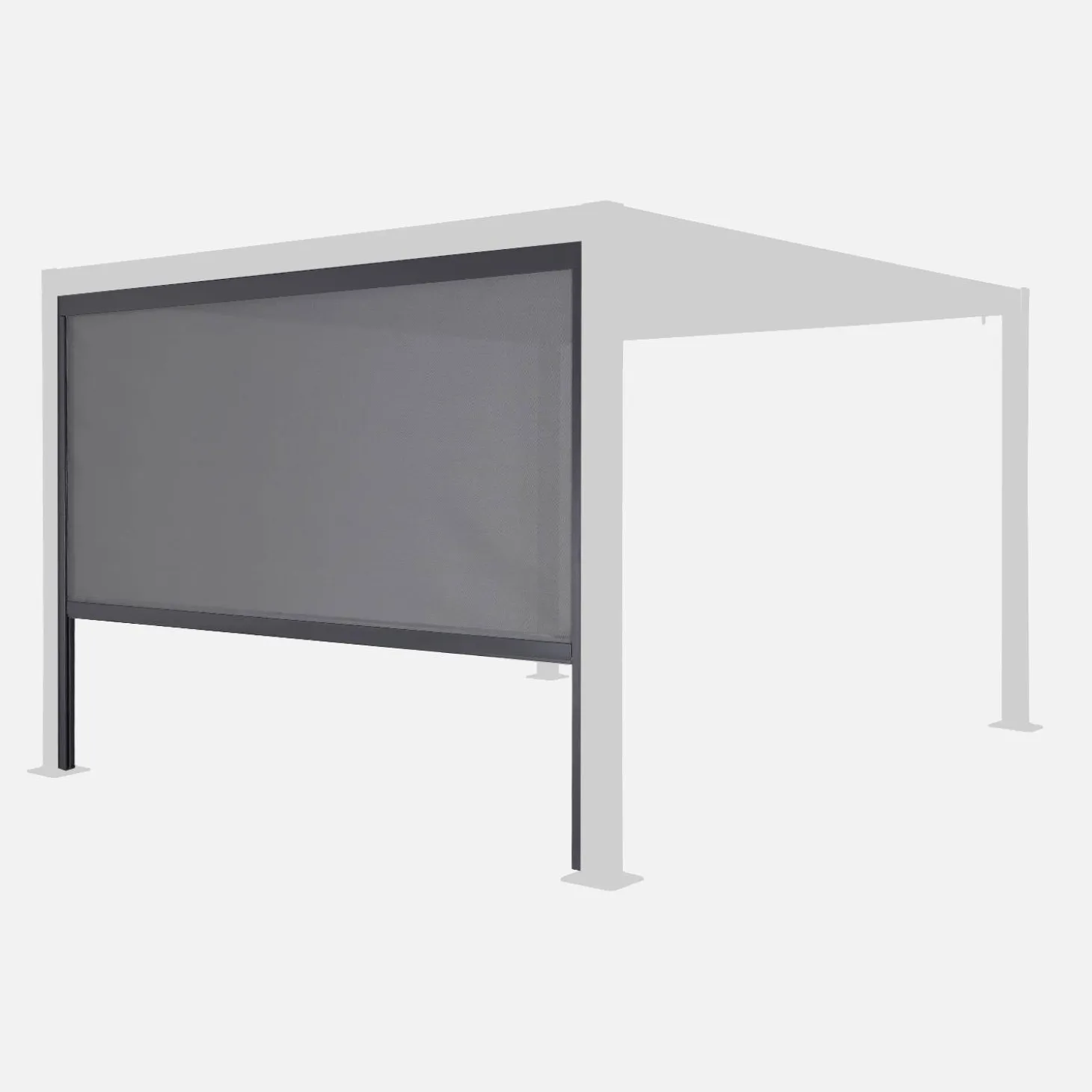 Estore lateral de enrolar em alumínio e textilene para pérgola bioclimática, 3m