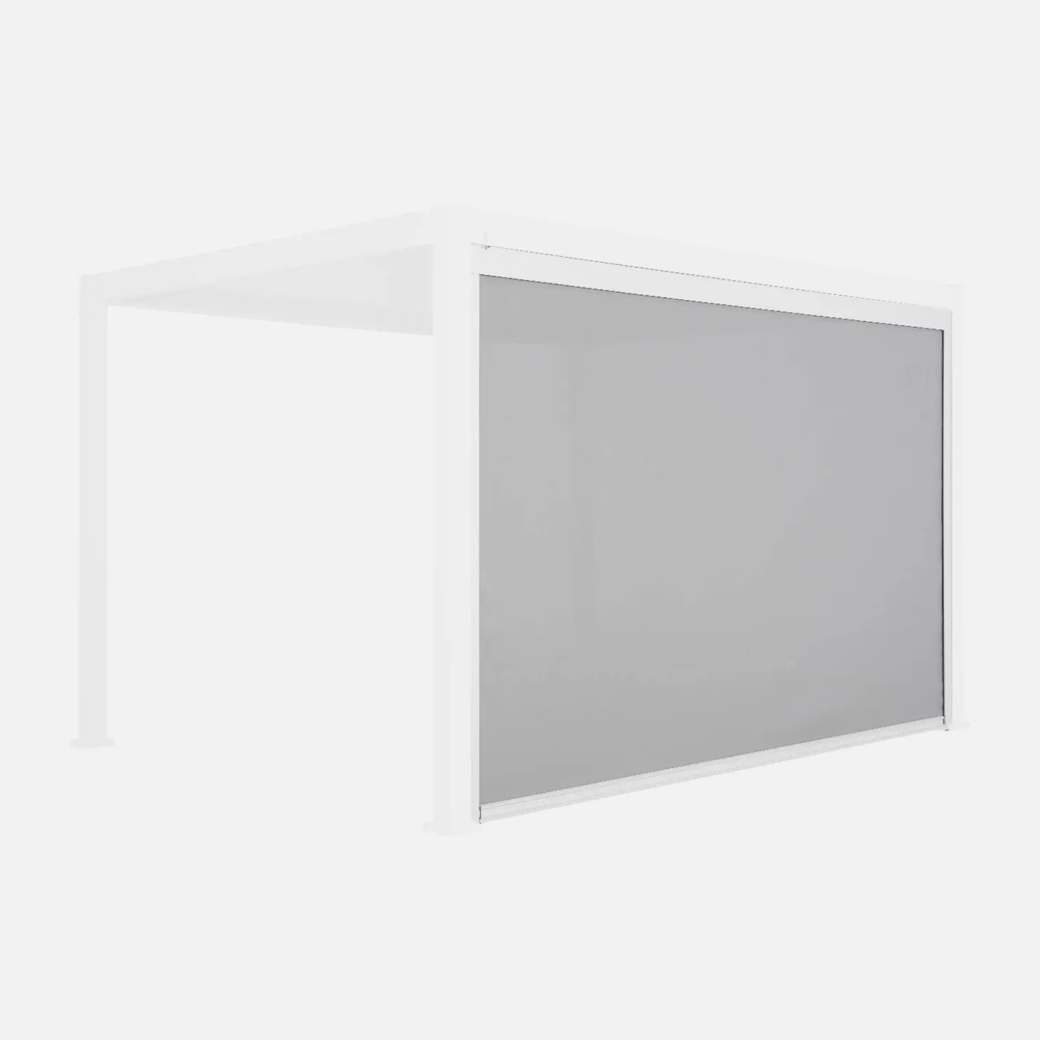 Estore lateral de enrolar em alumínio e textilene para pérgola bioclimática, 4m