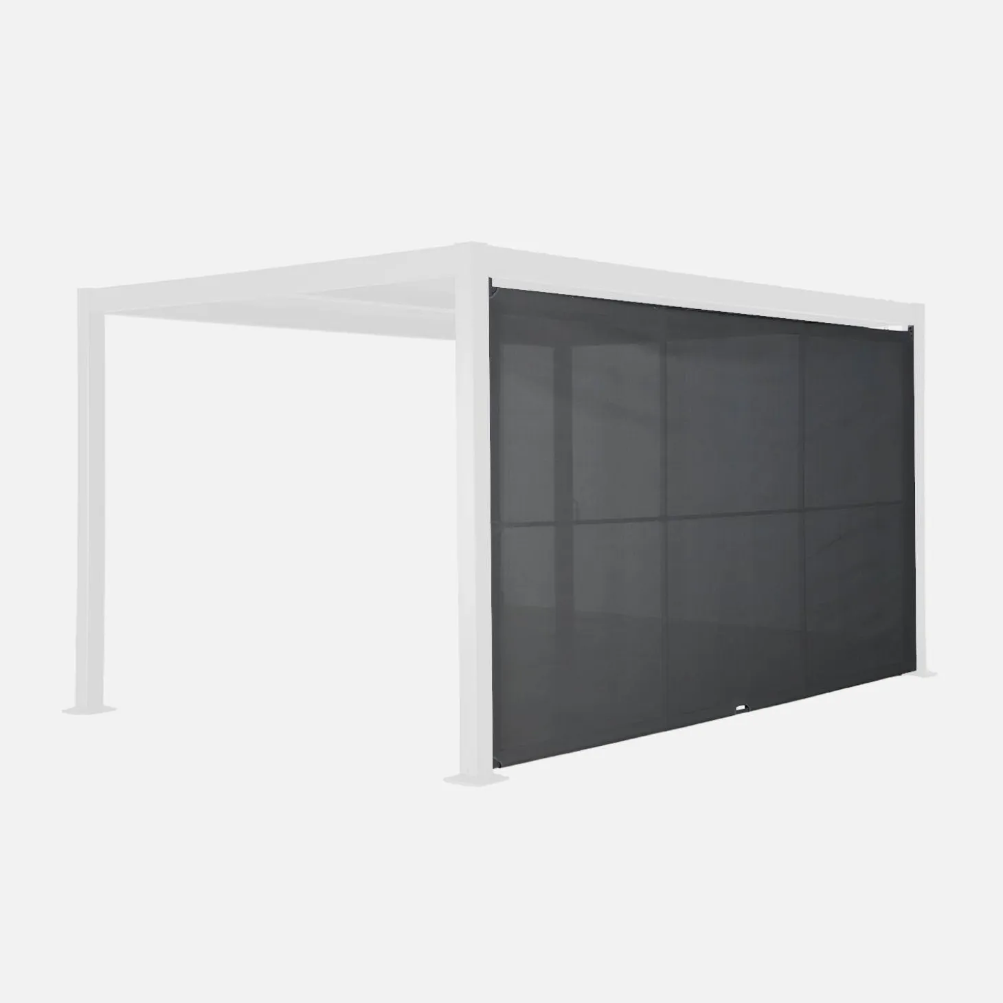 Estore lateral retrátil em alumínio e textileno para pérgola bioclimática, 4m