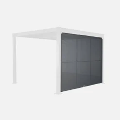 Estore lateral retrátil em alumínio e textileno para pérgola bioclimática, 3m