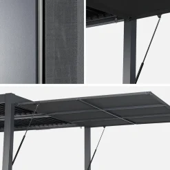 Estore lateral retrátil em alumínio e textileno para pérgola bioclimática, 3m