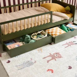 Gaveta de cama infantil Roya em madeira de pinho, set de 2